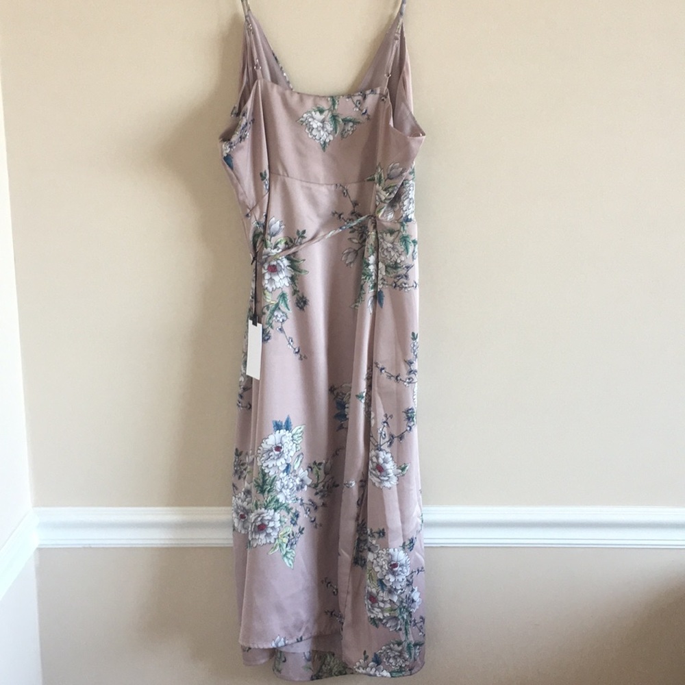 Astr Lavender Sexy Satin Wrap Dress - Picture 7 of 8